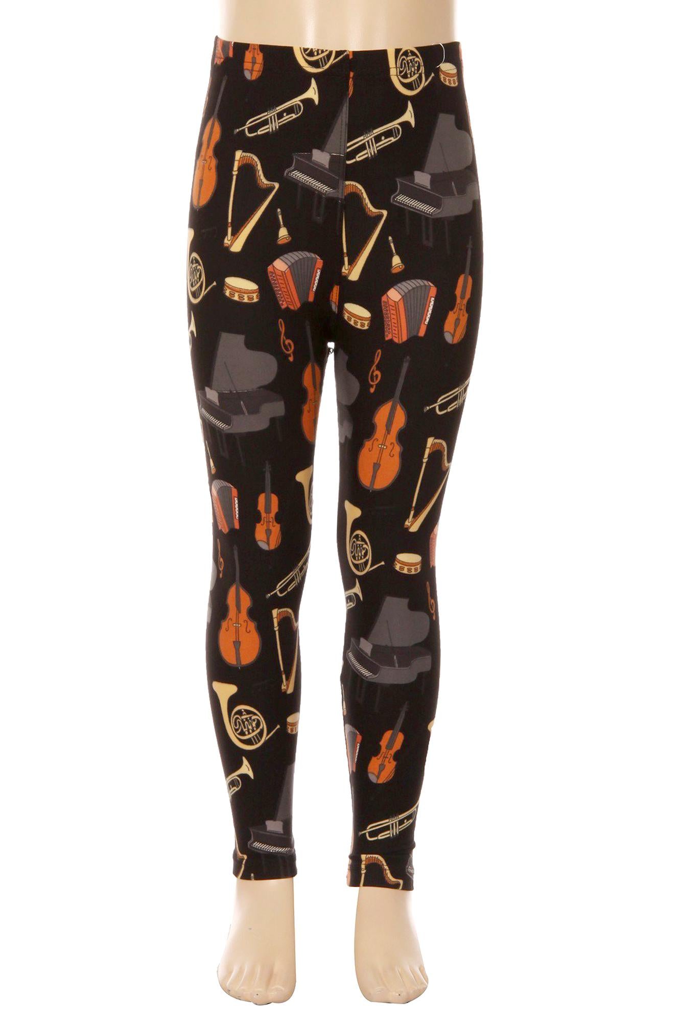 Wholesale Buttery Soft Musical Instrument Kids Leggings