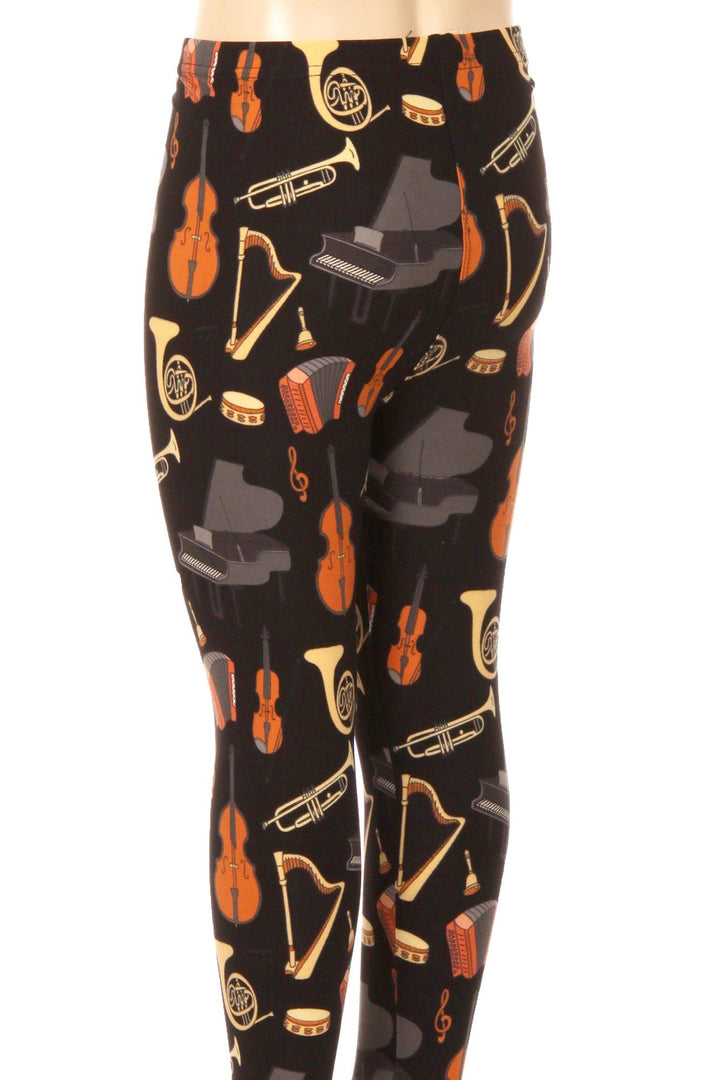 Wholesale Buttery Soft Musical Instrument Kids Leggings