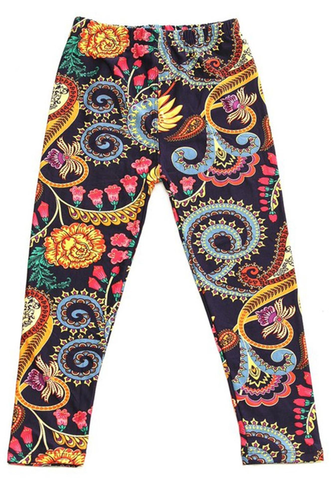 Wholesale Buttery Soft Color Graffiti Kids Leggings