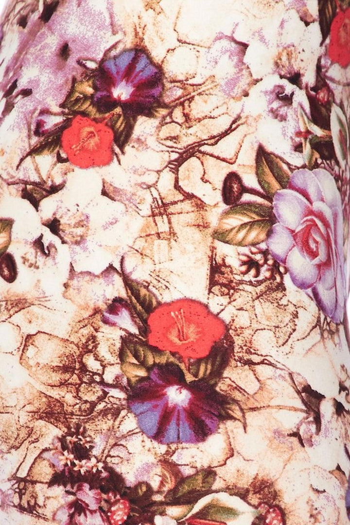 Wholesale Buttery Soft Ginger Summer Floral Kids Leggings