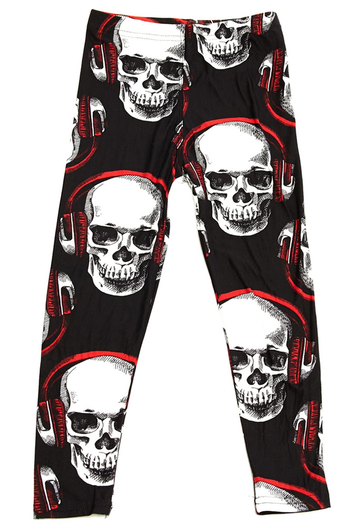 Buttery Soft Headphone Skull Kids Leggings