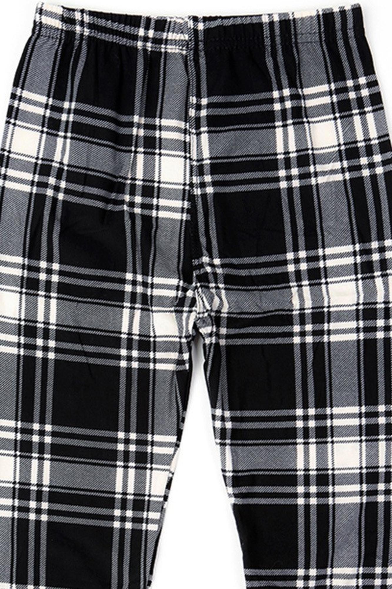 Wholesale Buttery Soft White Plaid Kids Leggings