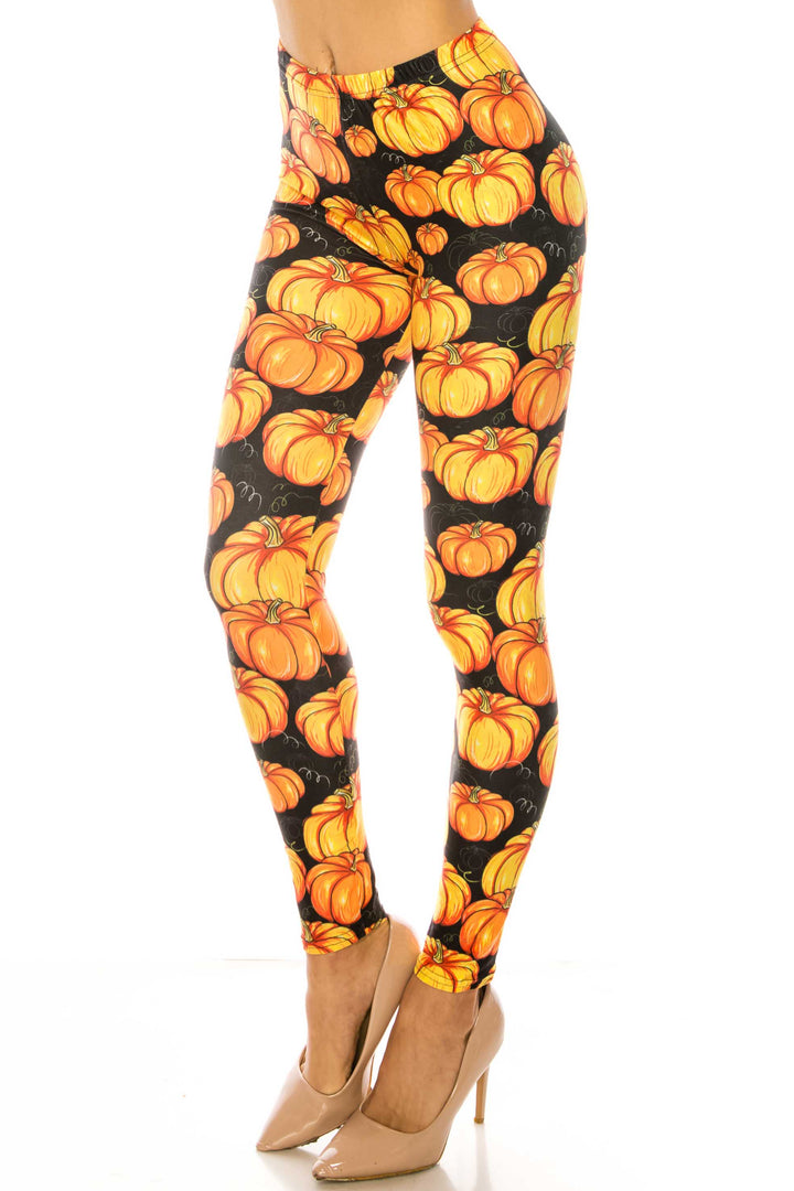 Wholesale Creamy Soft Autumnal Pumpkins Kids Leggings - USA Fashion