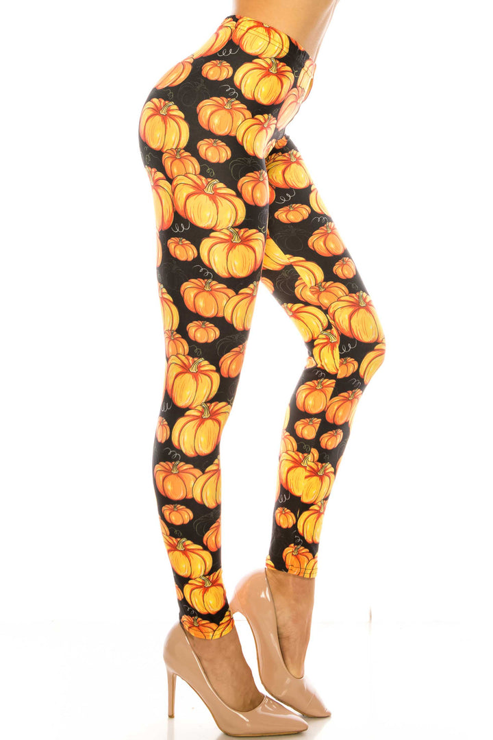 Wholesale Creamy Soft Autumnal Pumpkins Kids Leggings - USA Fashion