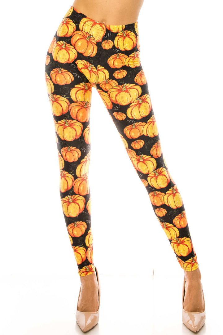 Wholesale Creamy Soft Autumnal Pumpkins Kids Leggings - USA Fashion