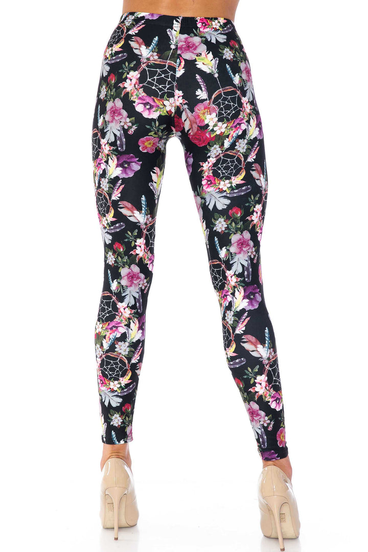 Wholesale Creamy Soft Floral Dreamcatcher Kids Leggings - USA Fashion