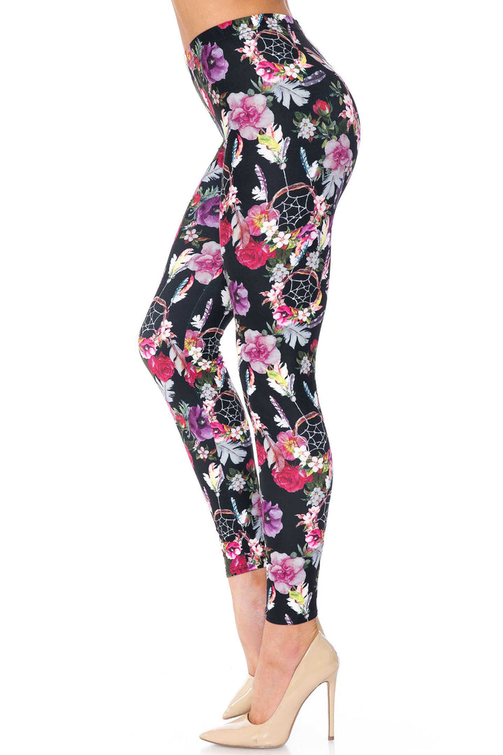 Wholesale Creamy Soft Floral Dreamcatcher Kids Leggings - USA Fashion