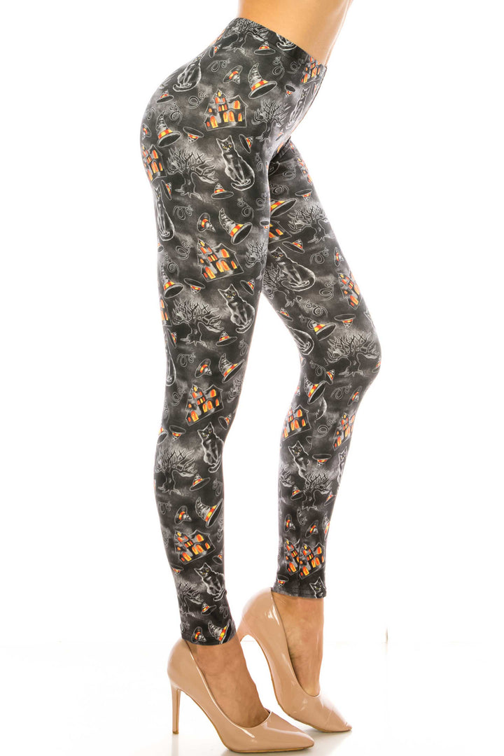 Wholesale Creamy Soft Haunted Halloween Kids Leggings - USA Fashion