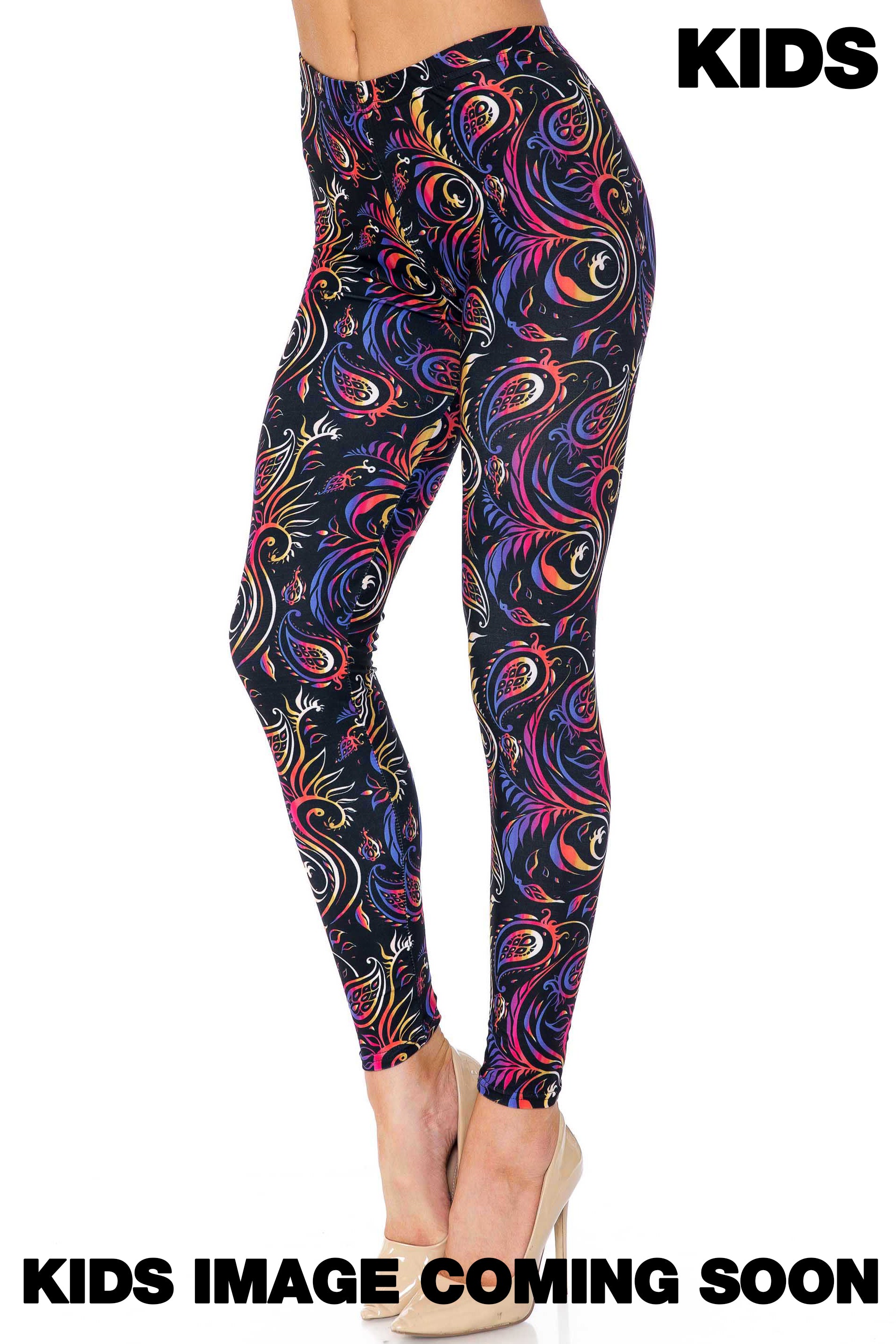 Wholesale Creamy Soft Ombre Paisley Swirl Kids Leggings - USA Fashion