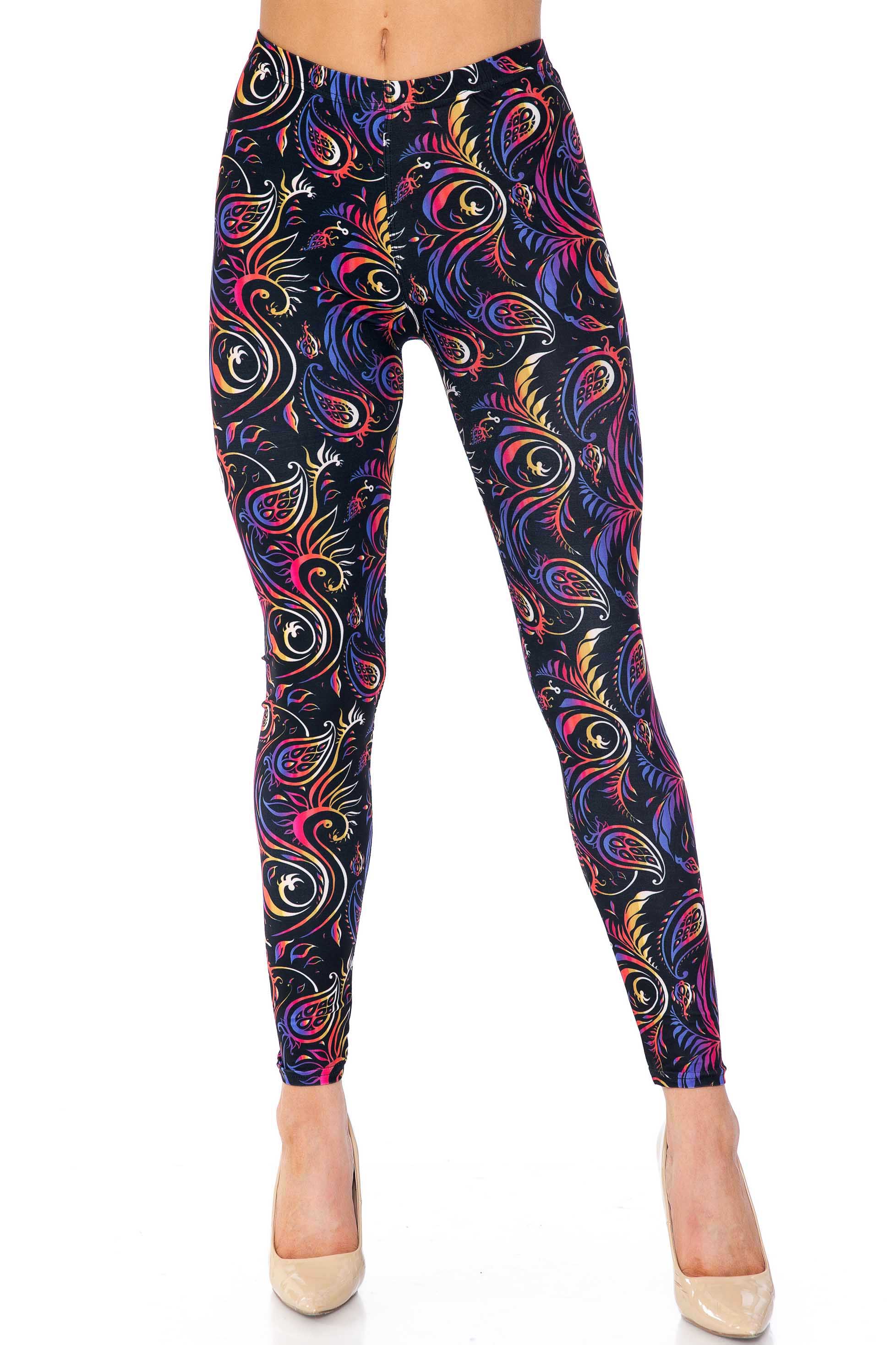 Wholesale Creamy Soft Ombre Paisley Swirl Kids Leggings - USA Fashion