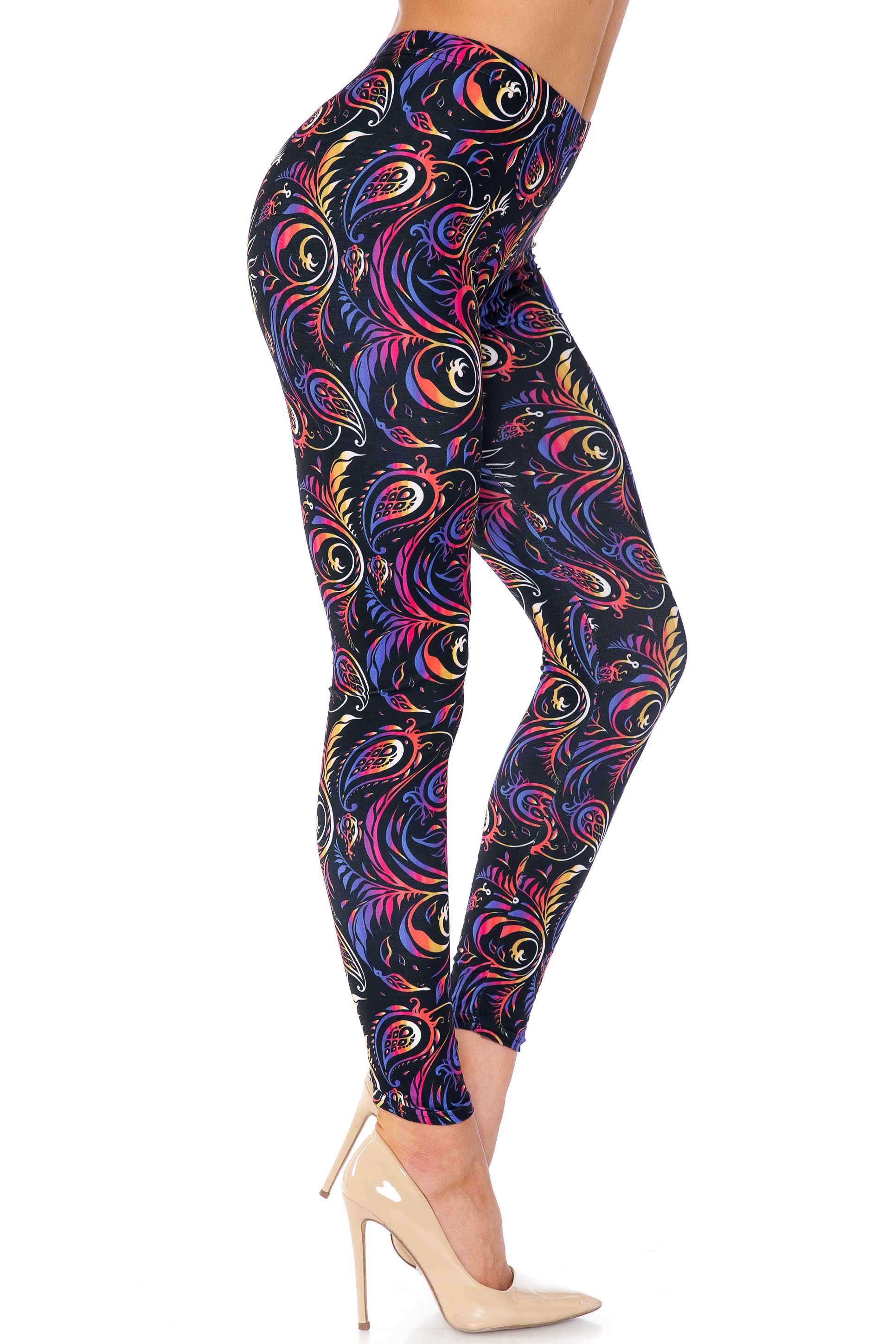Wholesale Creamy Soft Ombre Paisley Swirl Kids Leggings - USA Fashion