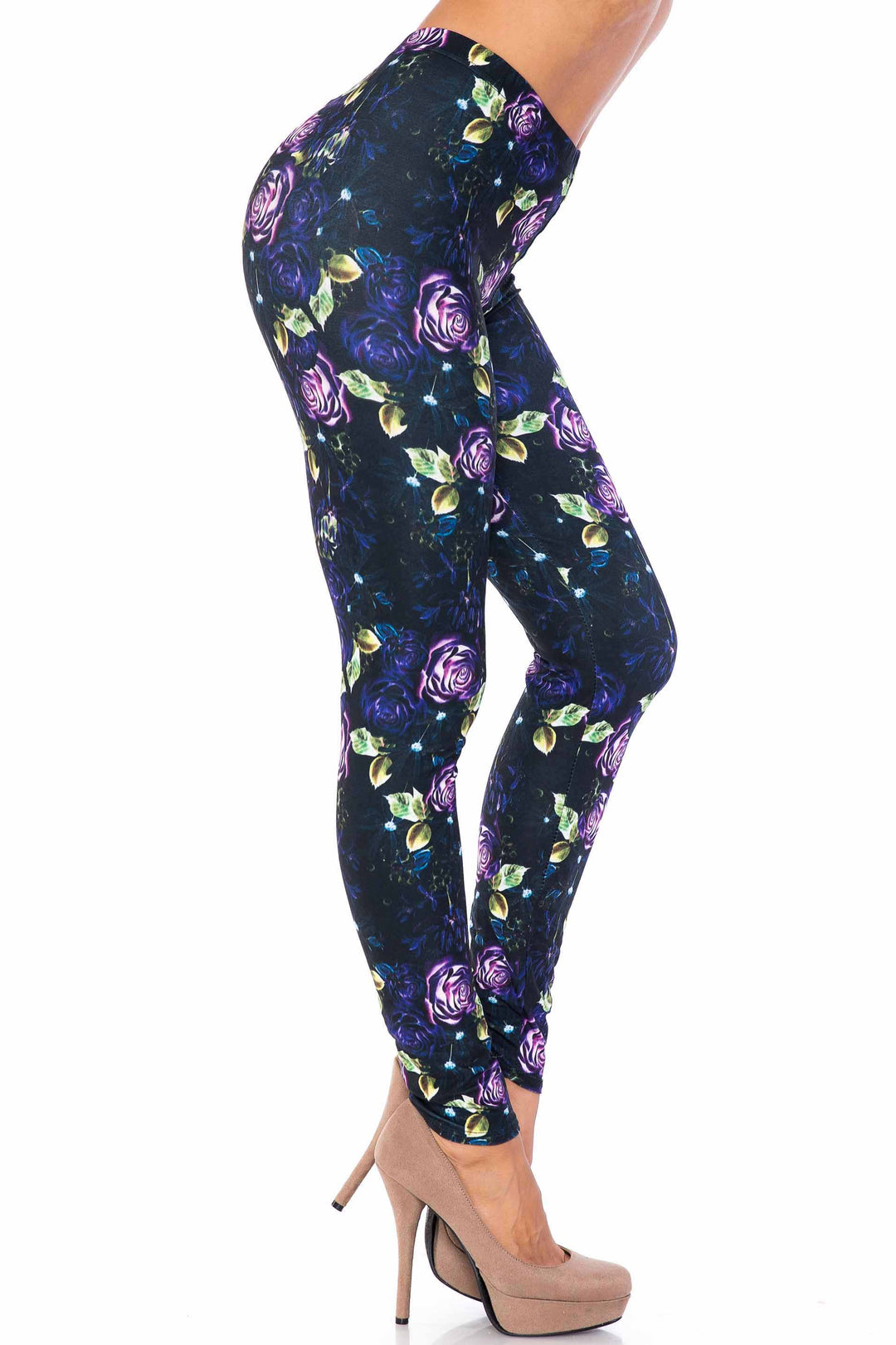 Wholesale Creamy Soft Purple and Violet Rose Kids Leggings - USA Fashion