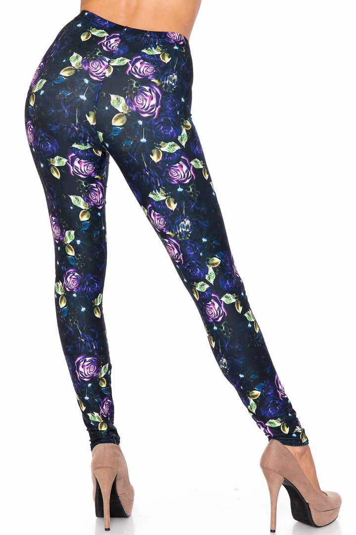 Wholesale Creamy Soft Purple and Violet Rose Kids Leggings - USA Fashion