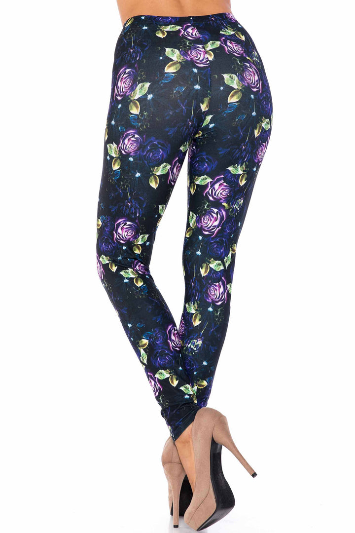Wholesale Creamy Soft Purple and Violet Rose Kids Leggings - USA Fashion