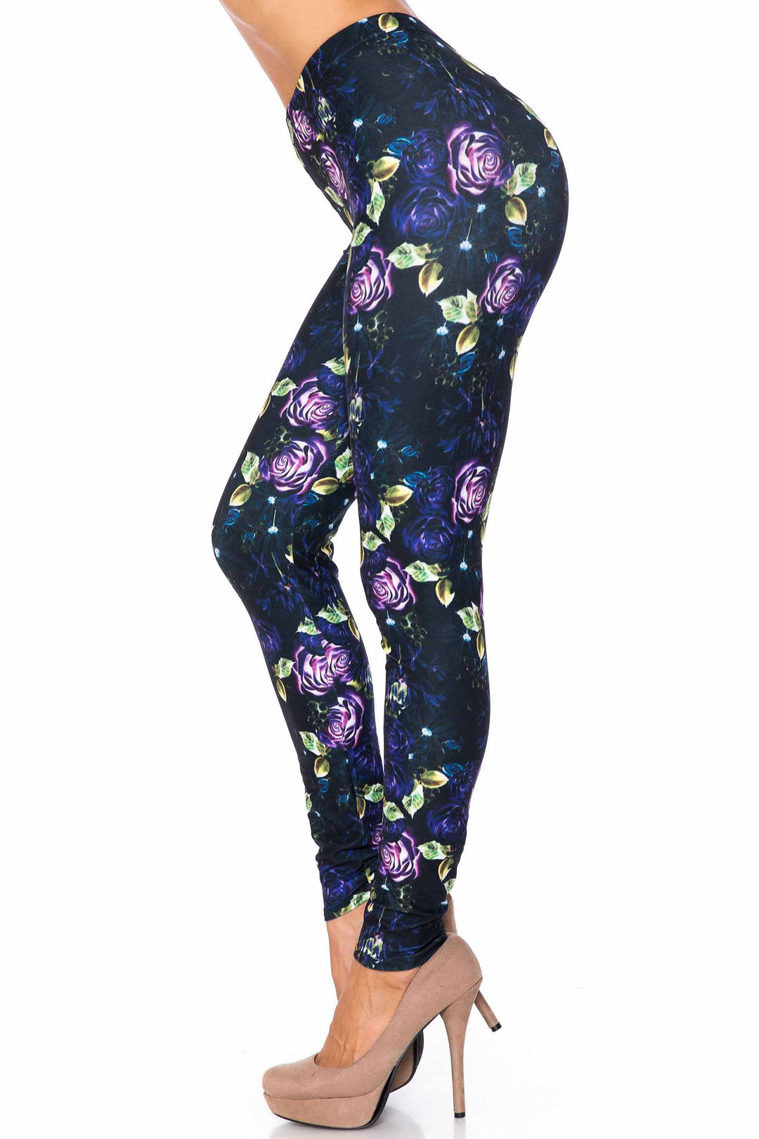 Wholesale Creamy Soft Purple and Violet Rose Kids Leggings - USA Fashion