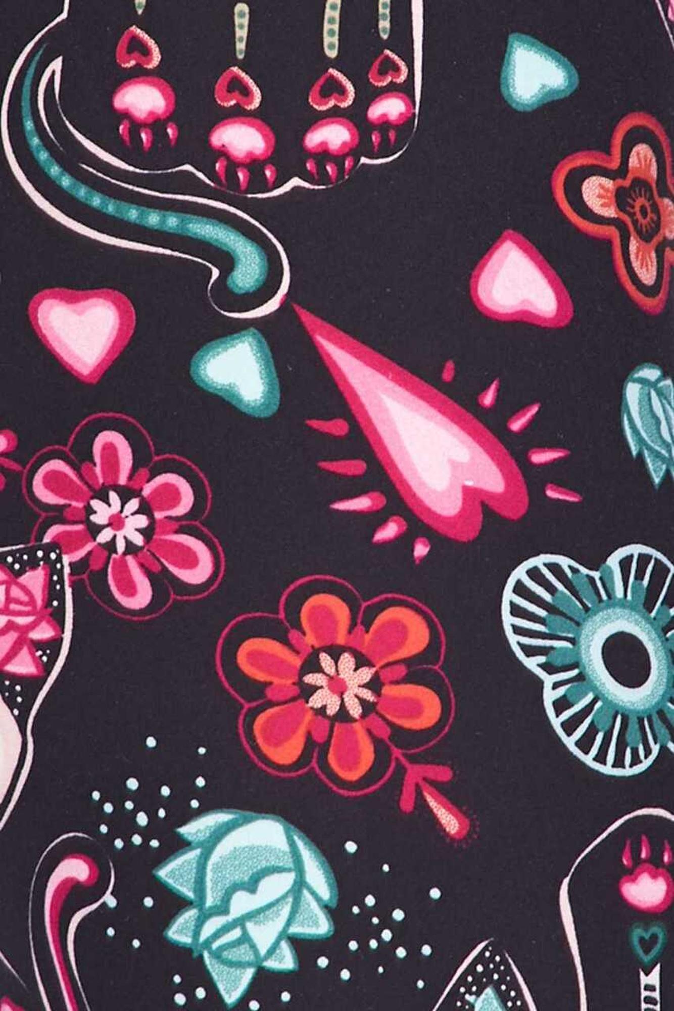 Wholesale Creamy Soft Sugar Skull Kitty Cats Kids Leggings - USA Fashion