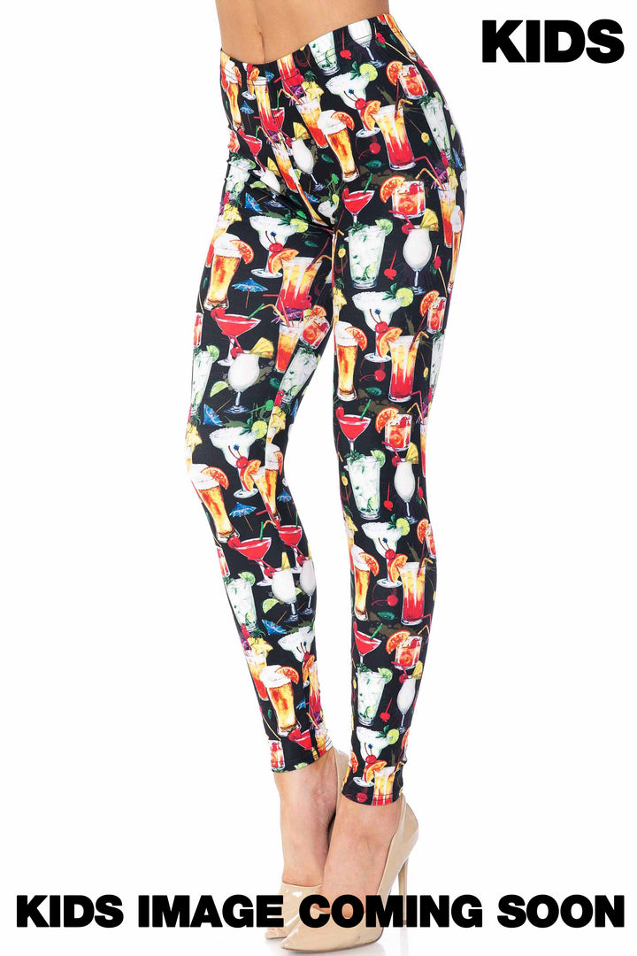 Wholesale Creamy Soft Tropical Cocktails Kids Leggings - USA Fashion