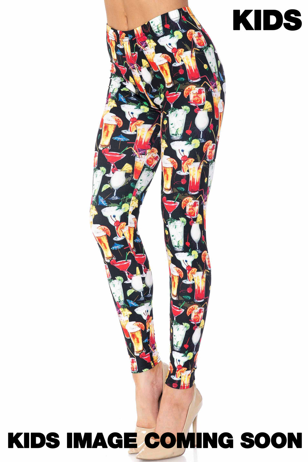Wholesale Creamy Soft Tropical Cocktails Kids Leggings - USA Fashion
