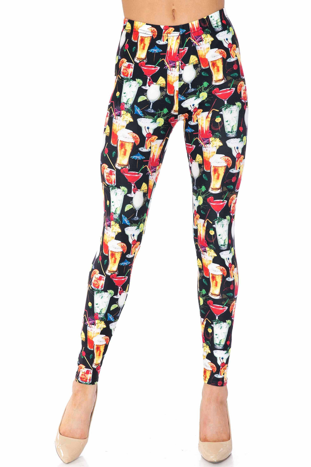 Wholesale Creamy Soft Tropical Cocktails Kids Leggings - USA Fashion