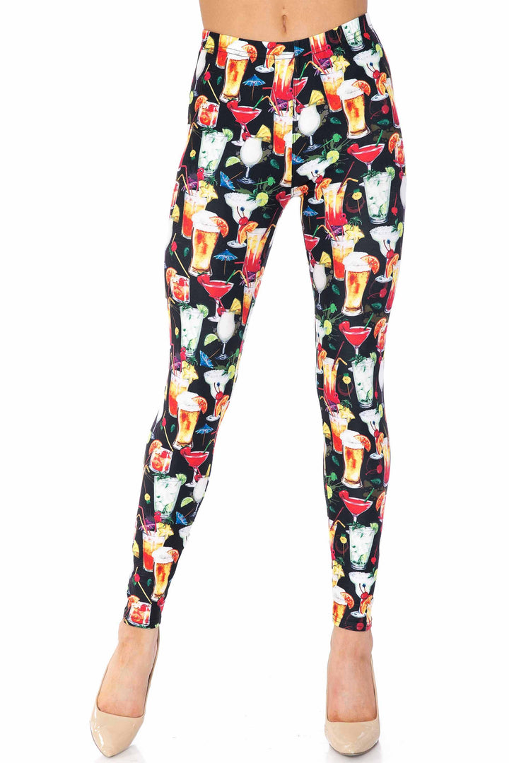 Wholesale Creamy Soft Tropical Cocktails Kids Leggings - USA Fashion