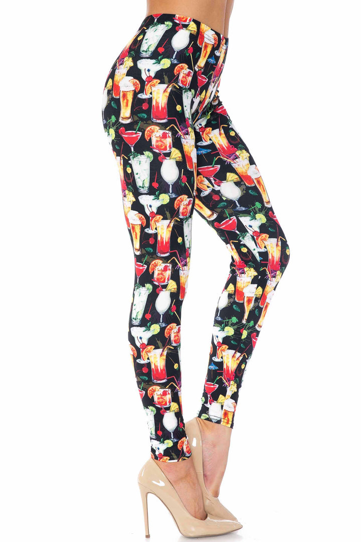 Wholesale Creamy Soft Tropical Cocktails Kids Leggings - USA Fashion