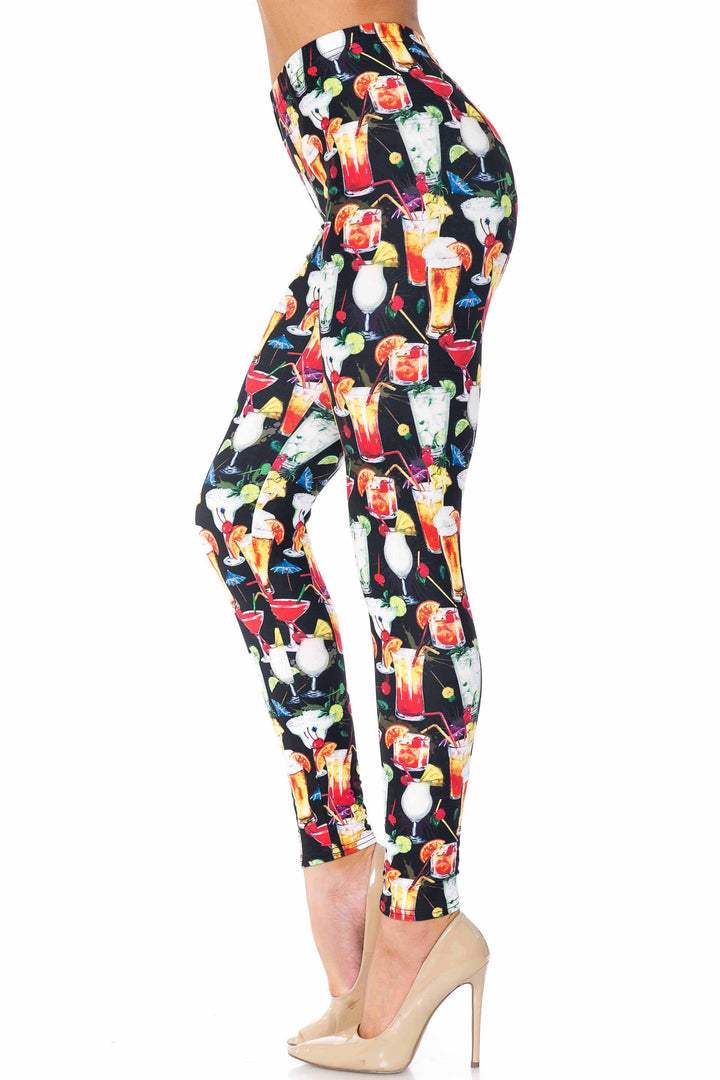 Wholesale Creamy Soft Tropical Cocktails Kids Leggings - USA Fashion