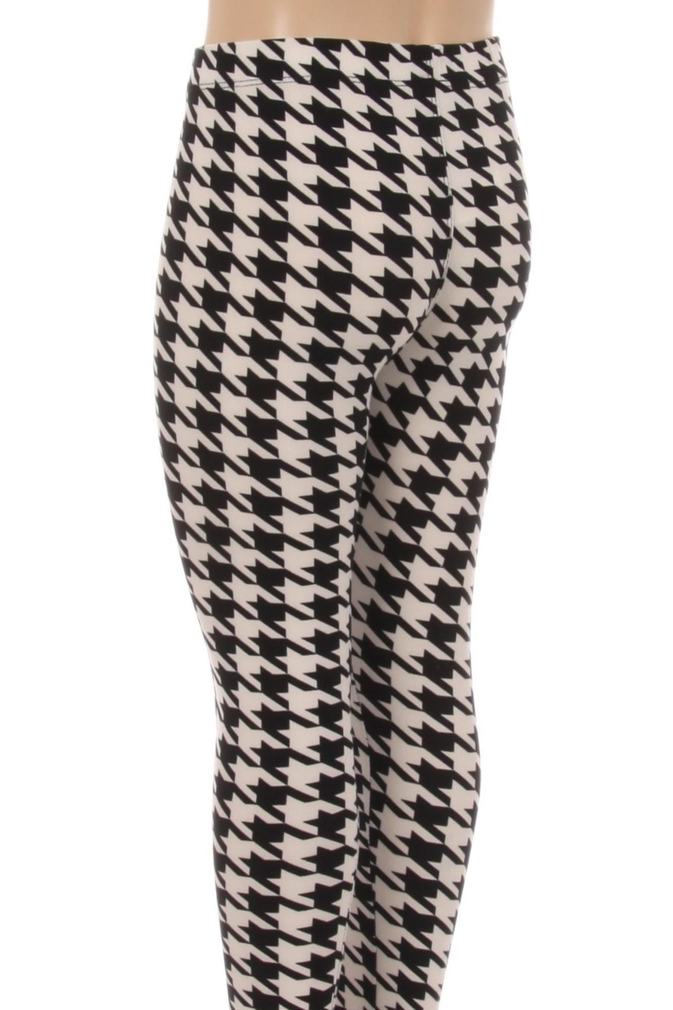 Wholesale Buttery Soft Houndstooth Kids Leggings