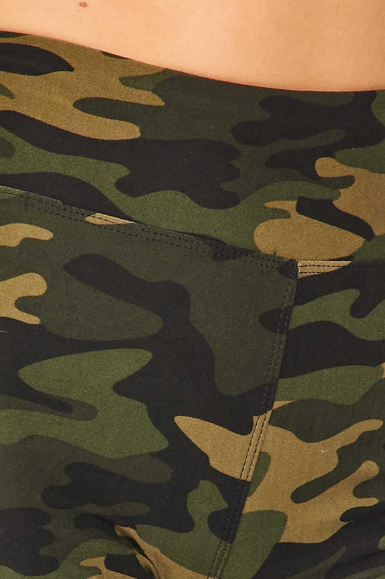 Wholesale Buttery Smooth Olive Green Camouflage High Waist Leggings