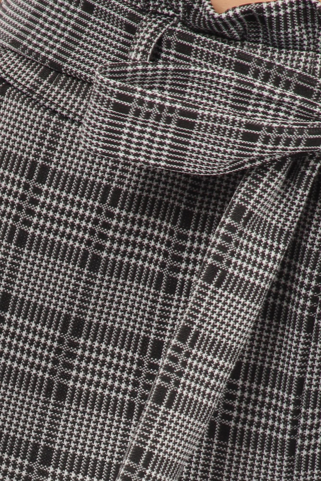 Wholesale Glen Plaid High Waisted Paper Bag Tie Front Pants