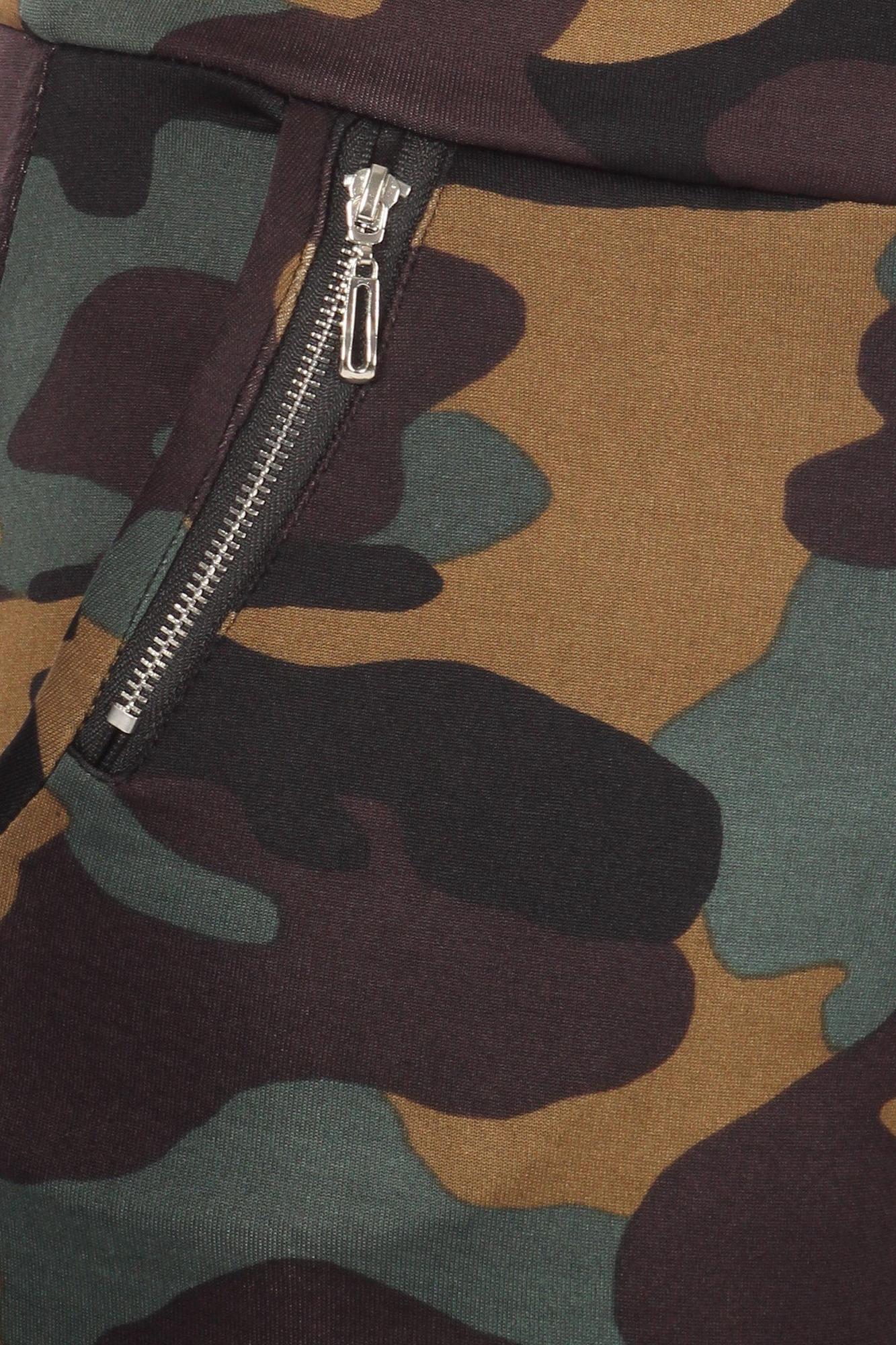 Wholesale Brown Camouflage High Waisted Treggings with Zipper Accent Pockets