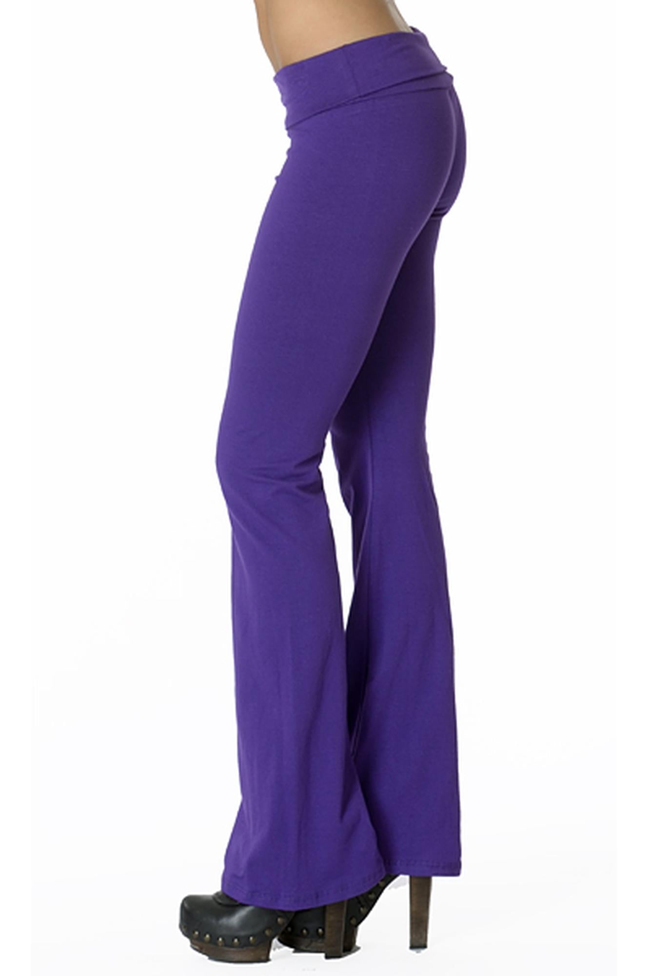 Wholesale USA Solid Cotton Plus Size Flare Yoga Leggings