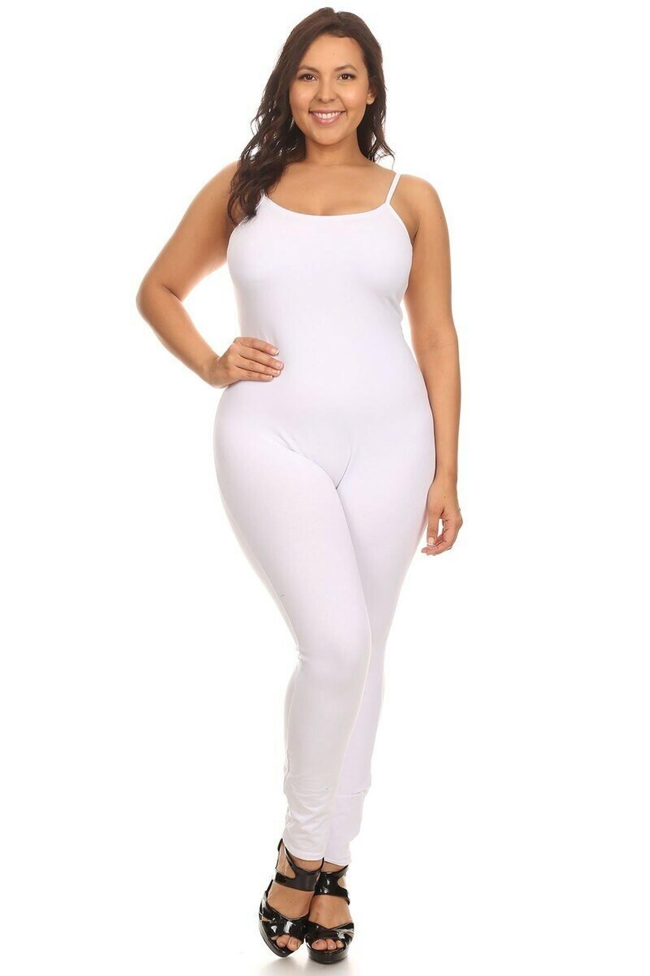 Wholesale USA Basic Cotton Spaghetti Strap Plus Size Jumpsuit