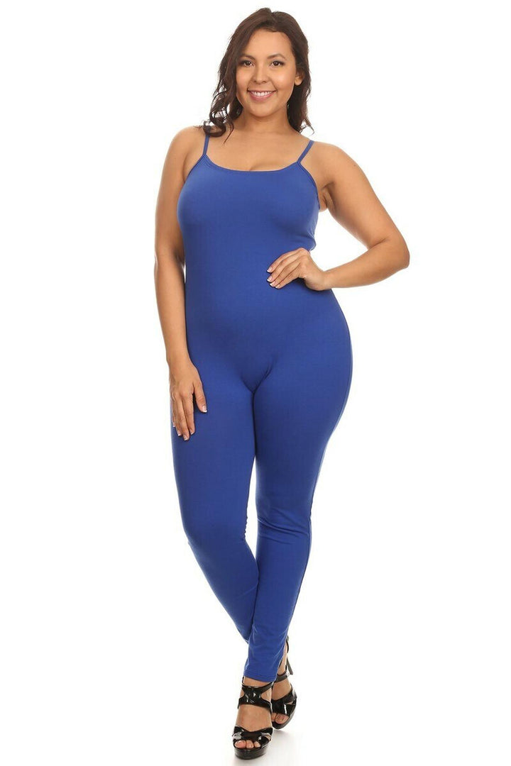 Wholesale USA Basic Cotton Spaghetti Strap Plus Size Jumpsuit