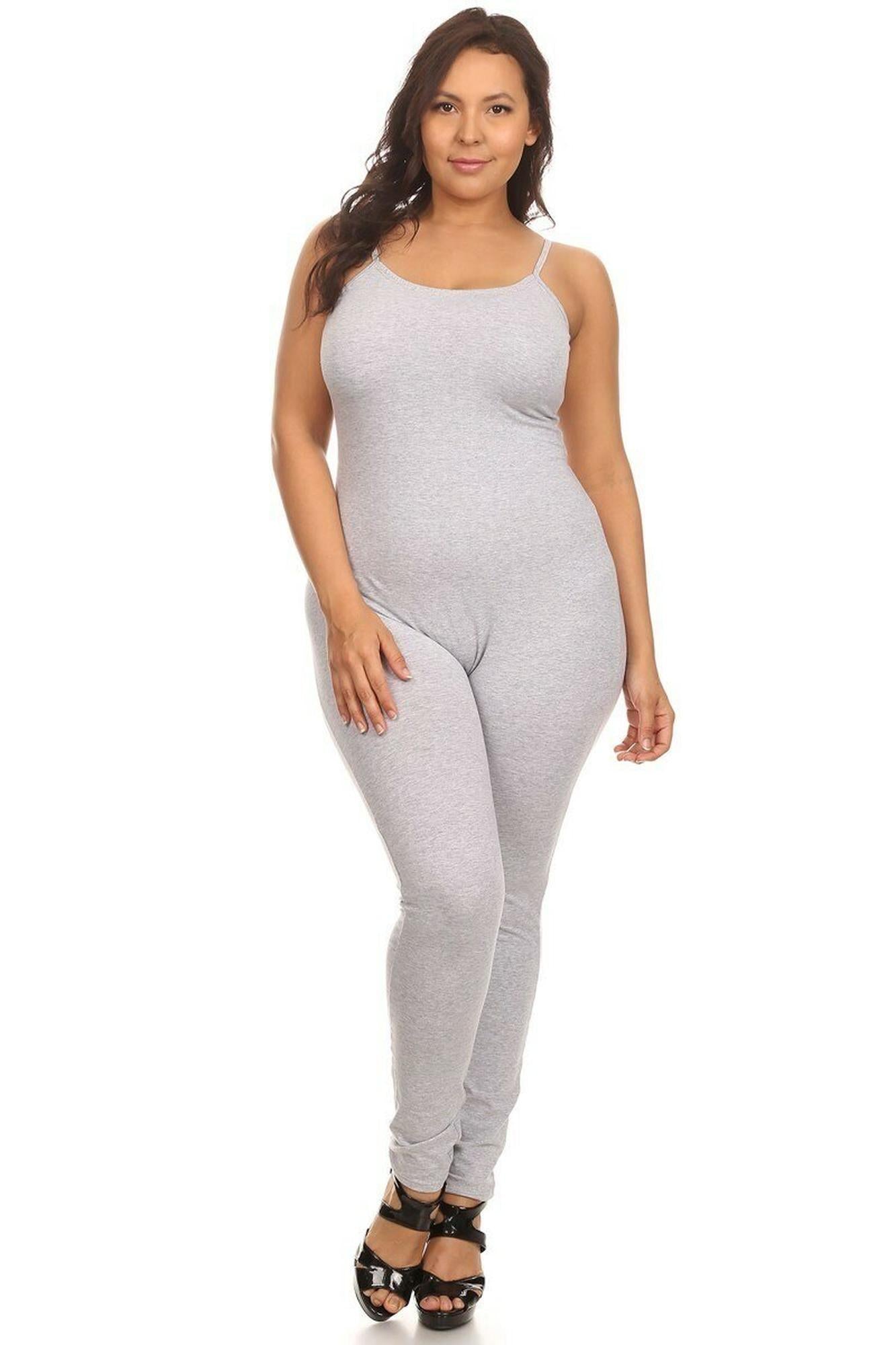 Wholesale USA Basic Cotton Spaghetti Strap Plus Size Jumpsuit