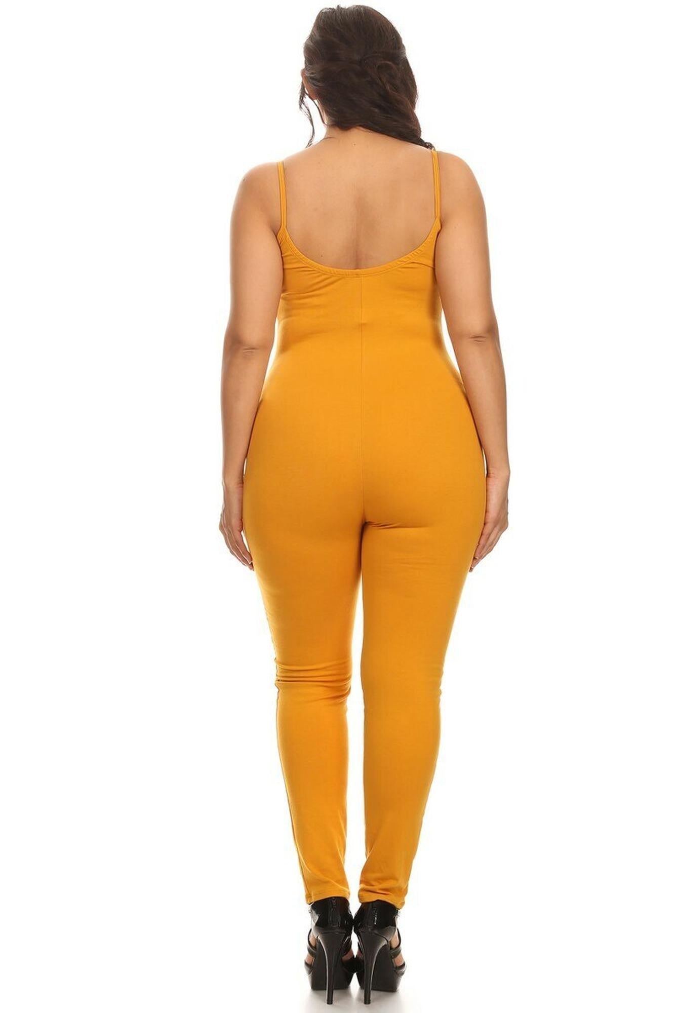 Wholesale USA Basic Cotton Spaghetti Strap Plus Size Jumpsuit