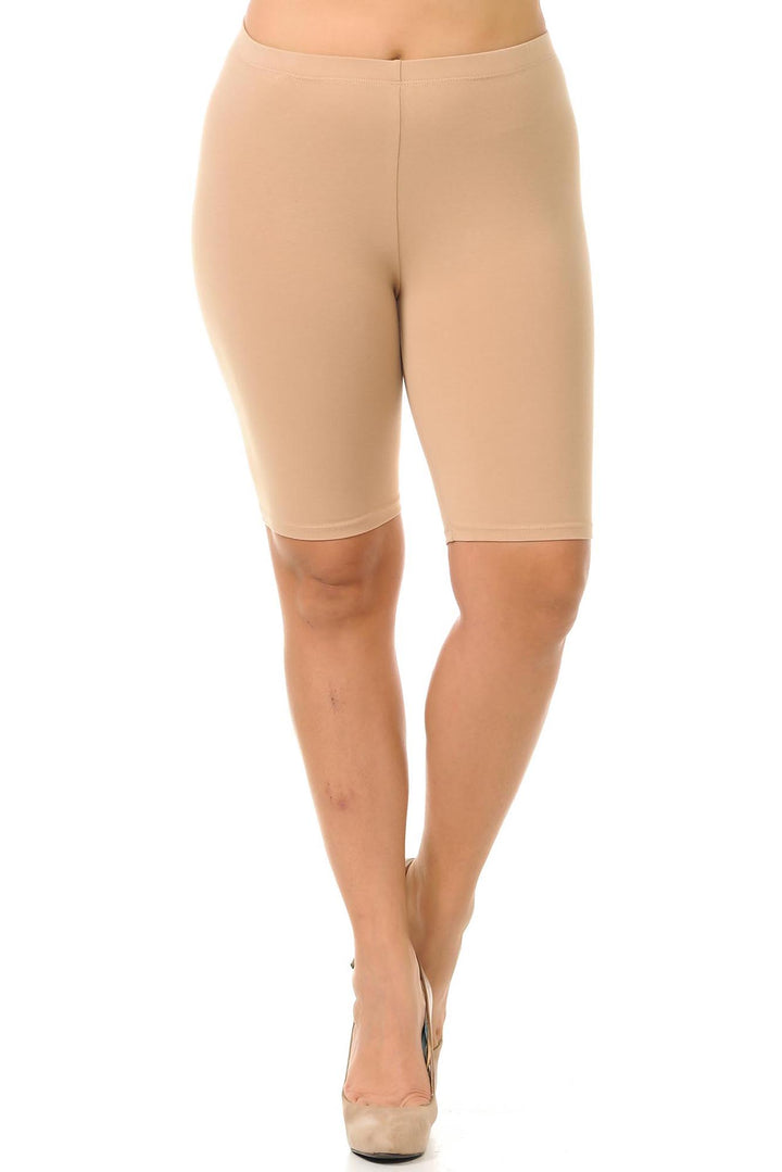 Wholesale USA Basic Cotton Plus Size Thigh Shorts - Bermuda Shorts
