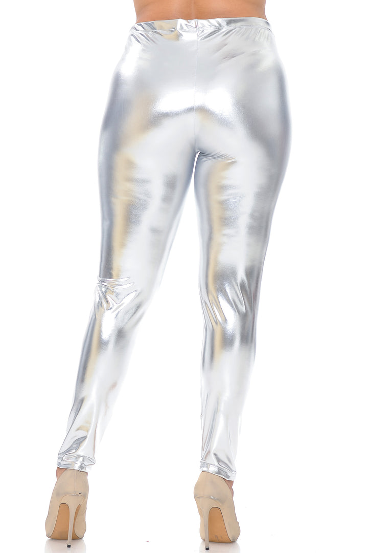 Wholesale Shiny Metallic Plus Size Leggings