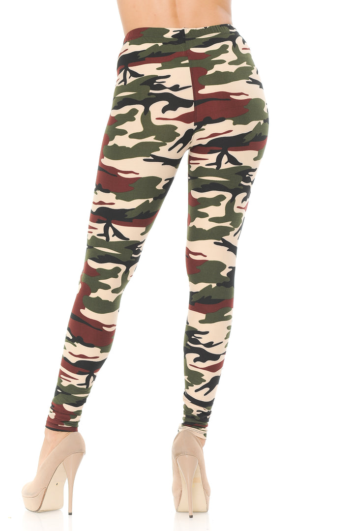 Wholesale Buttery Smooth Cozy Camouflage Plus Size Leggings