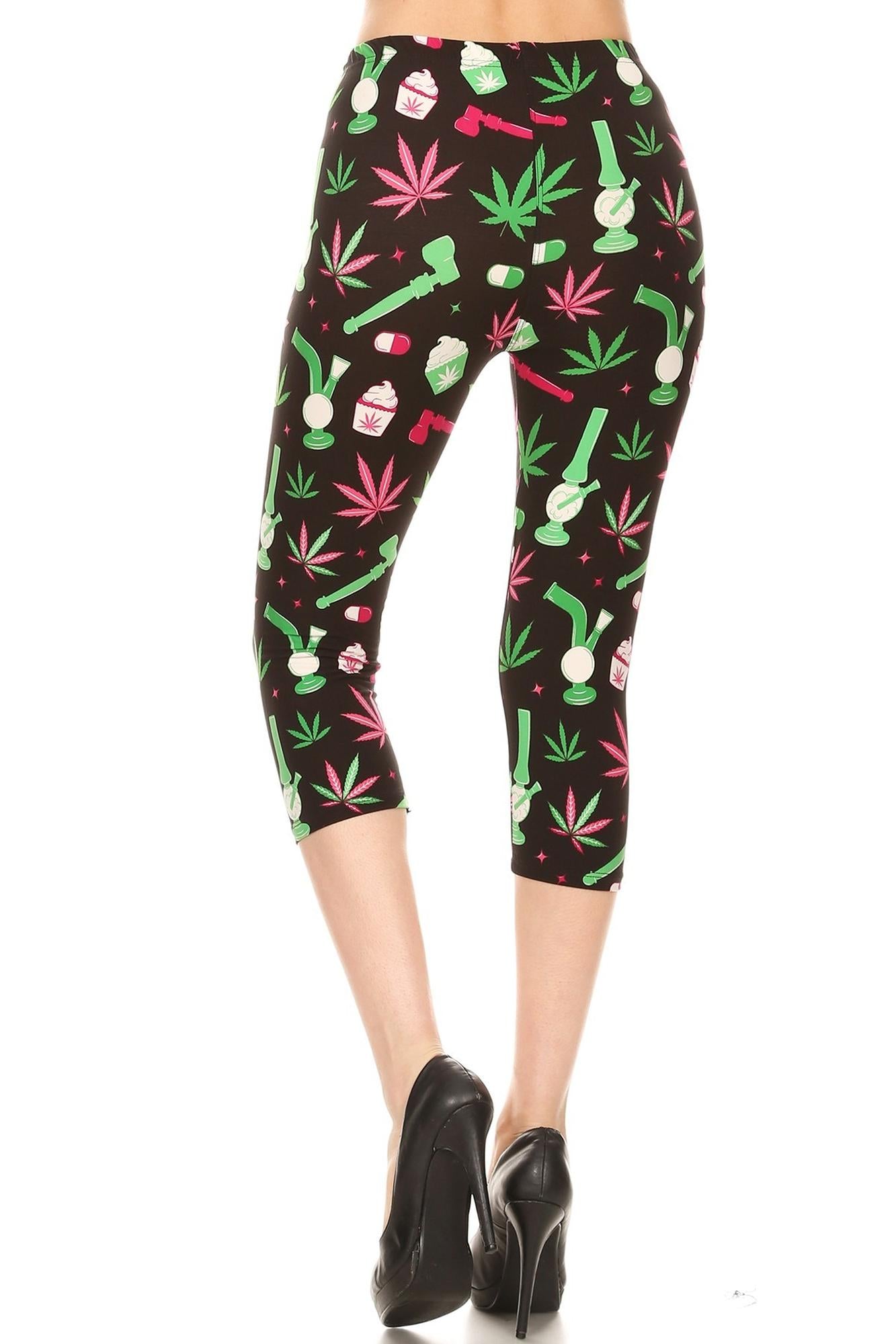 Wholesale Buttery Soft Marijuana Esprit Plus Size Capris