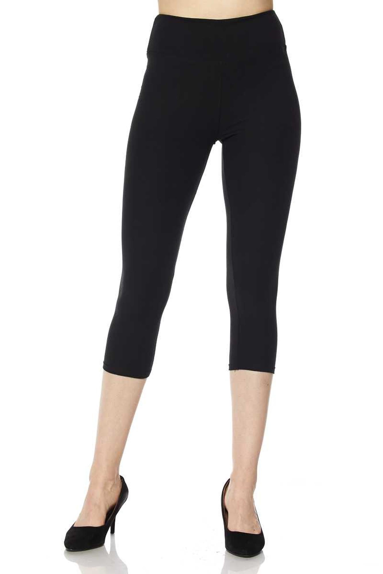 Wholesale Buttery Smooth Basic Solid High Waisted Plus Size Capris - 3 Inch - New Mix