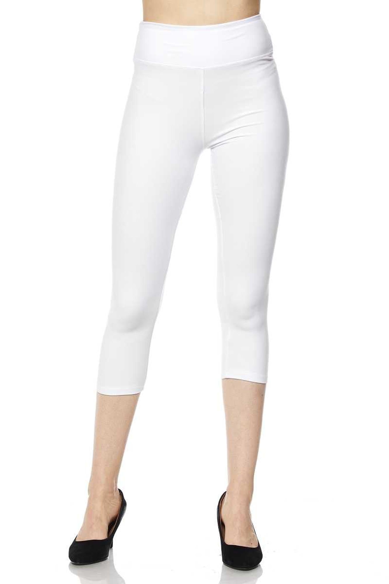 Wholesale Buttery Smooth Basic Solid High Waisted Plus Size Capris - 3 Inch - New Mix