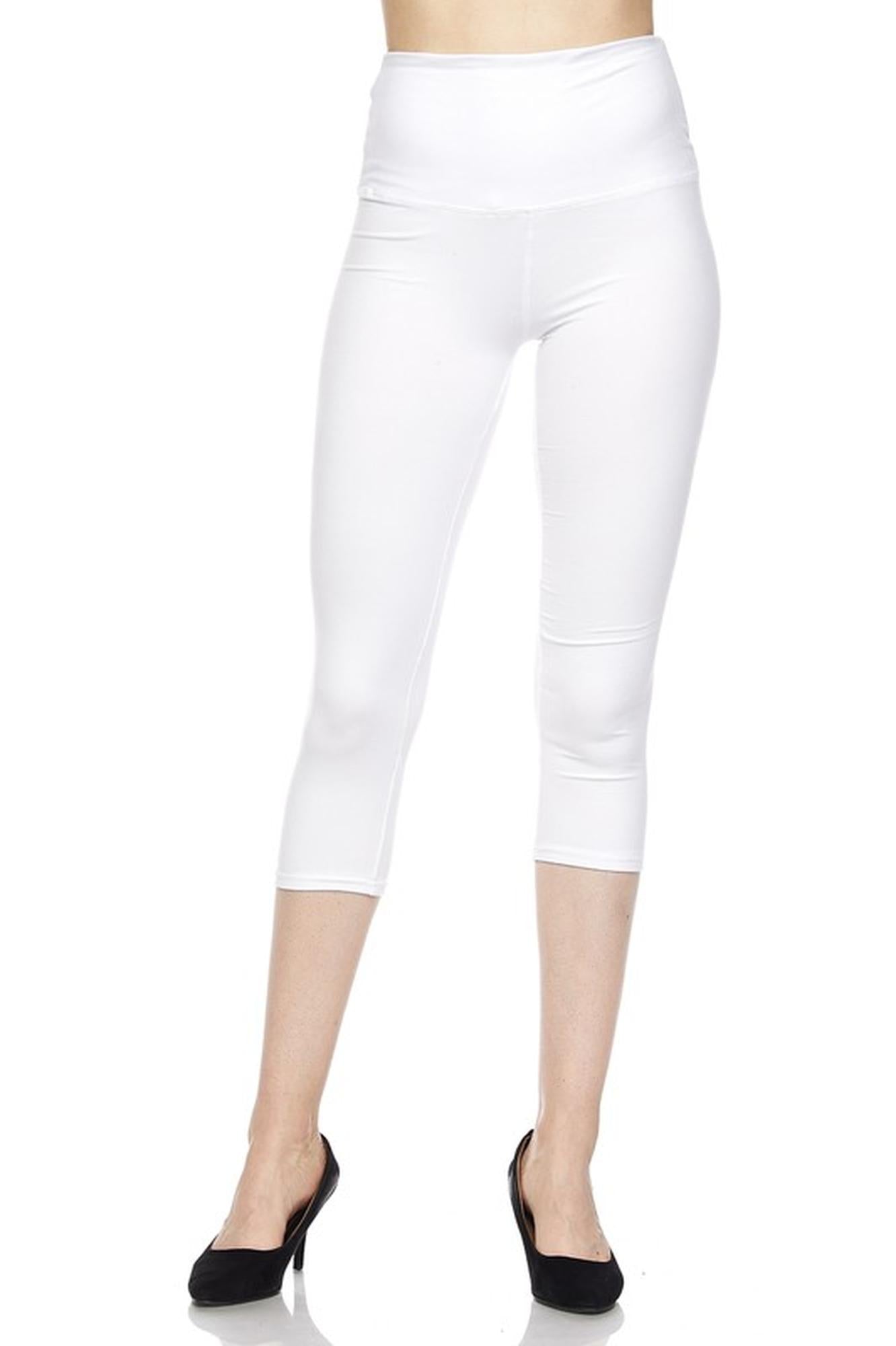 Wholesale Buttery Smooth Basic Solid High Waisted Plus Size Capris - 5 Inch - New Mix
