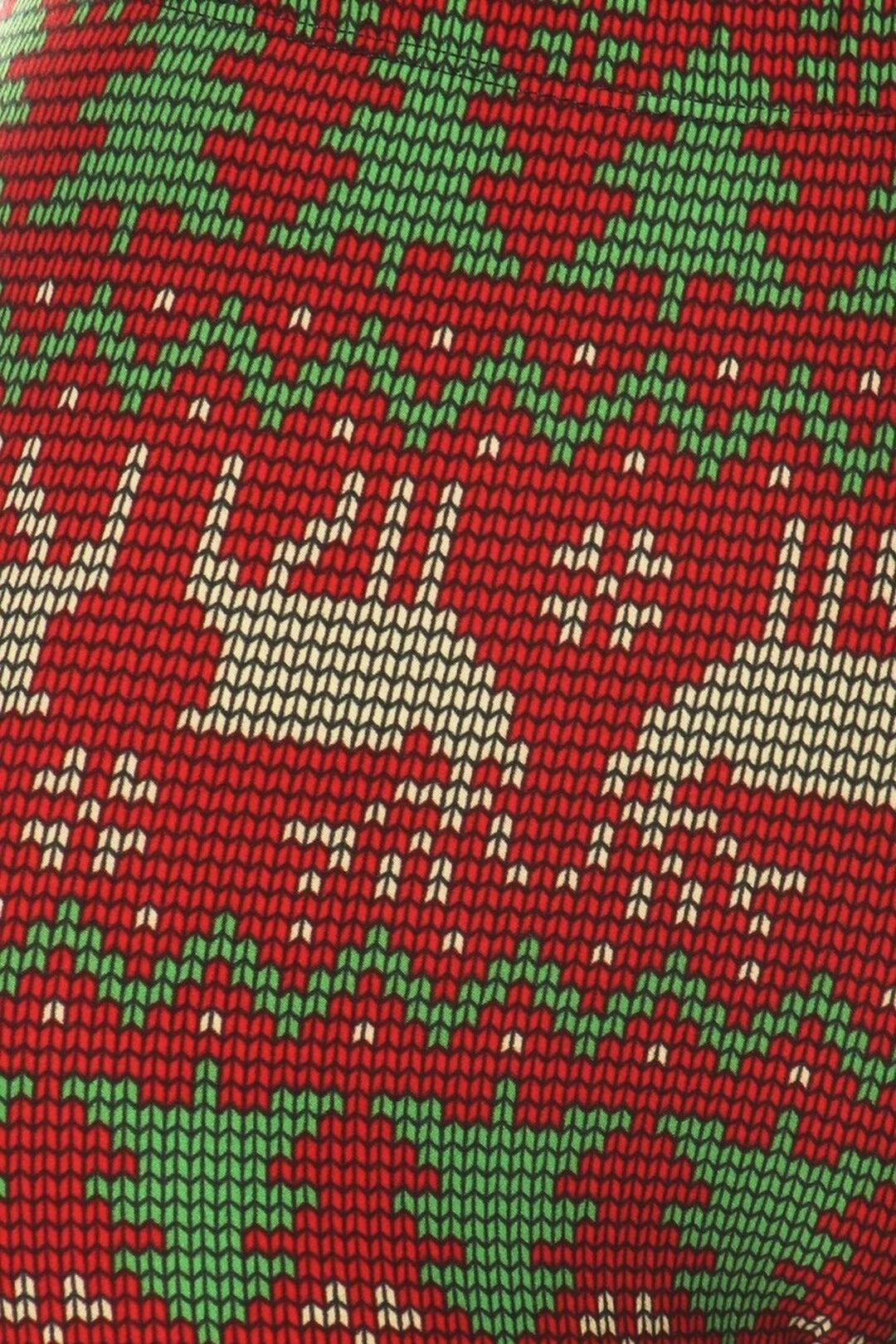 Wholesale Buttery Smooth Faux Knit Reindeer and Holiday Tree Plus Size Leggings