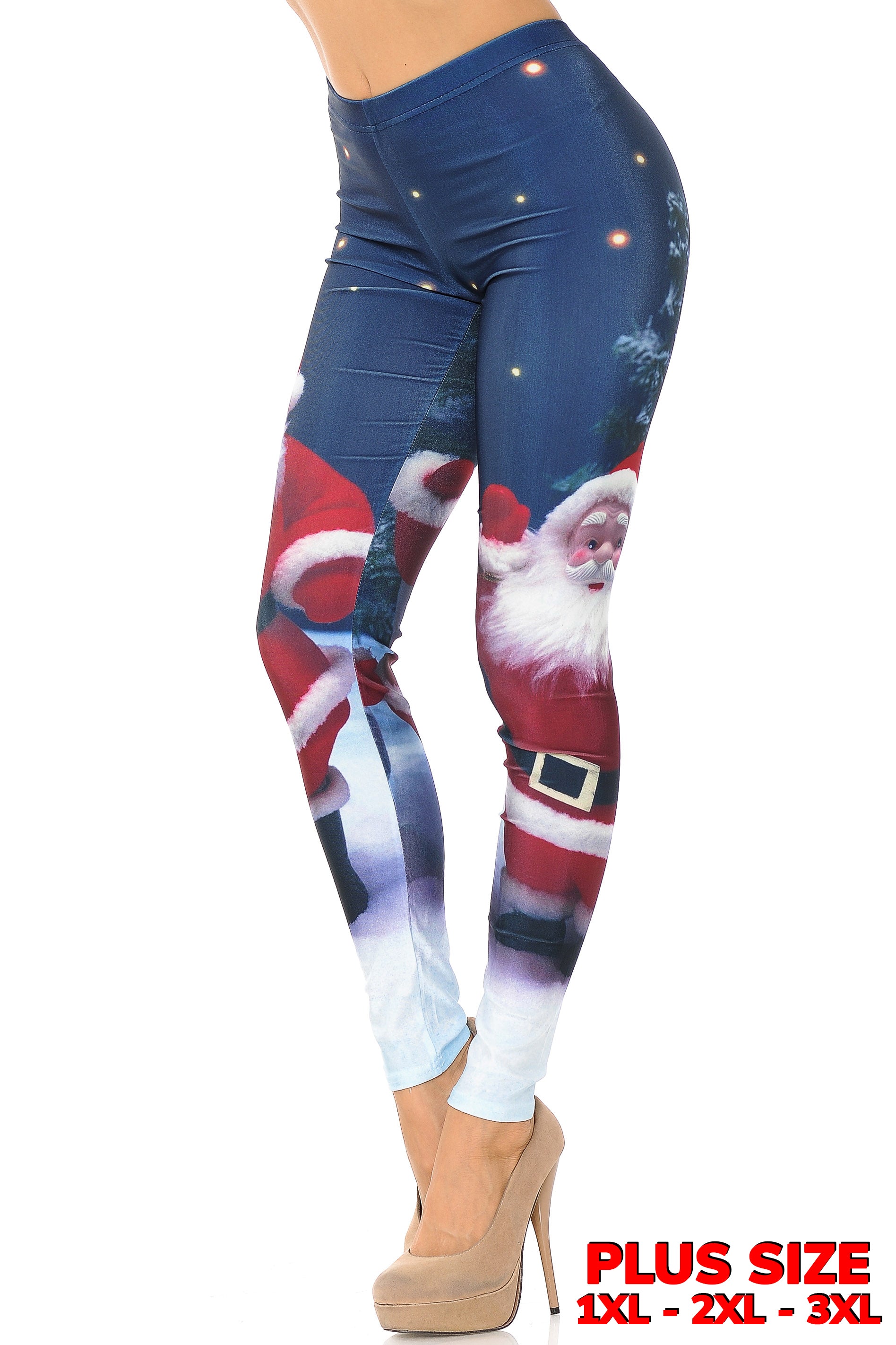 Wholesale Santa Claus Plus Size Leggings