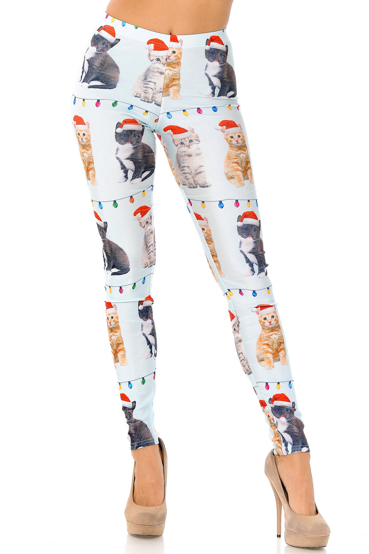 Wholesale Cats in Hats Christmas Plus Size Leggings
