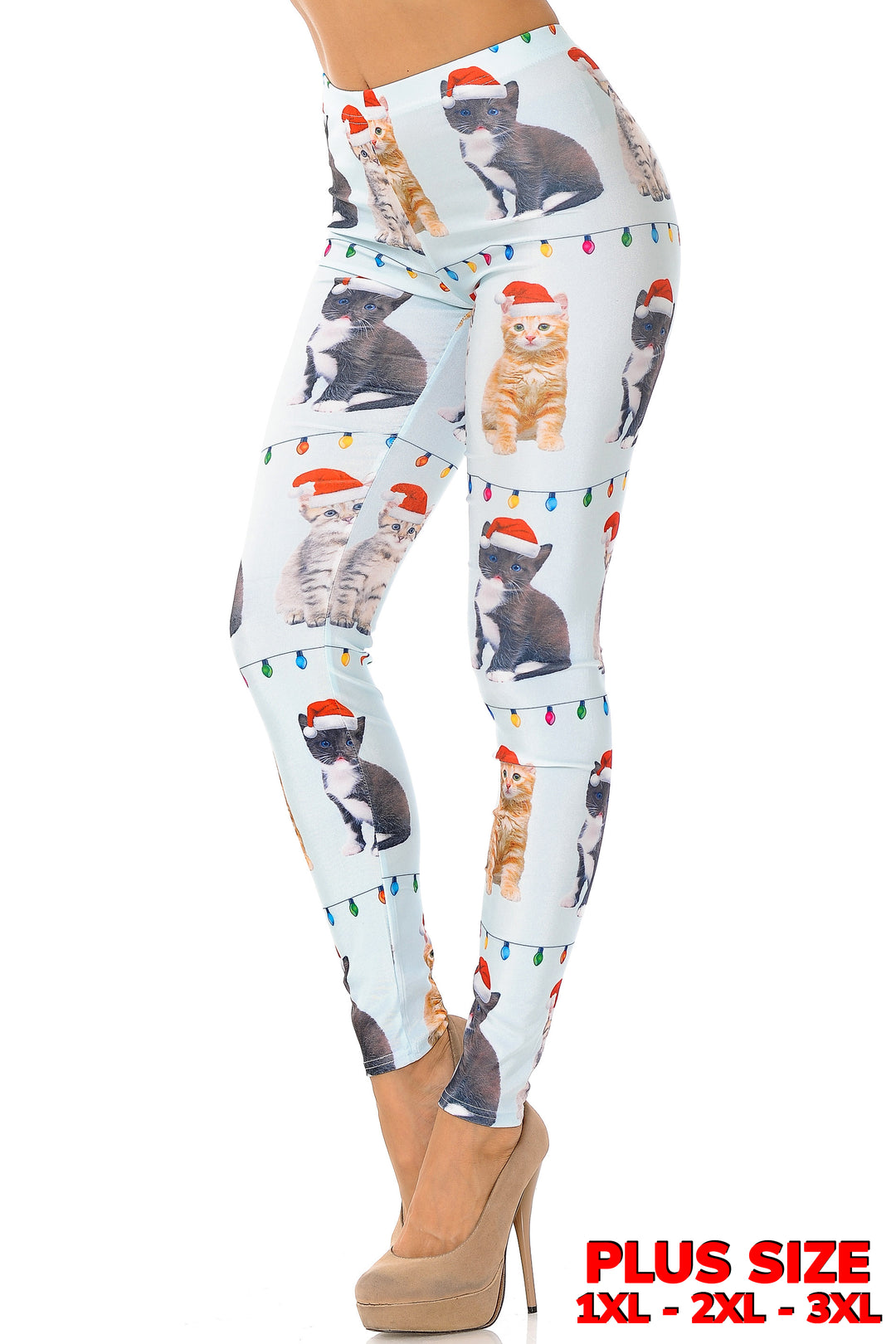 Wholesale Cats in Hats Christmas Plus Size Leggings