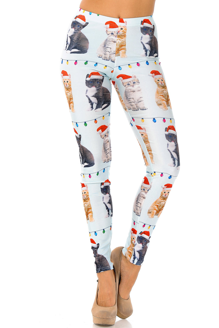 Wholesale Cats in Hats Christmas Plus Size Leggings