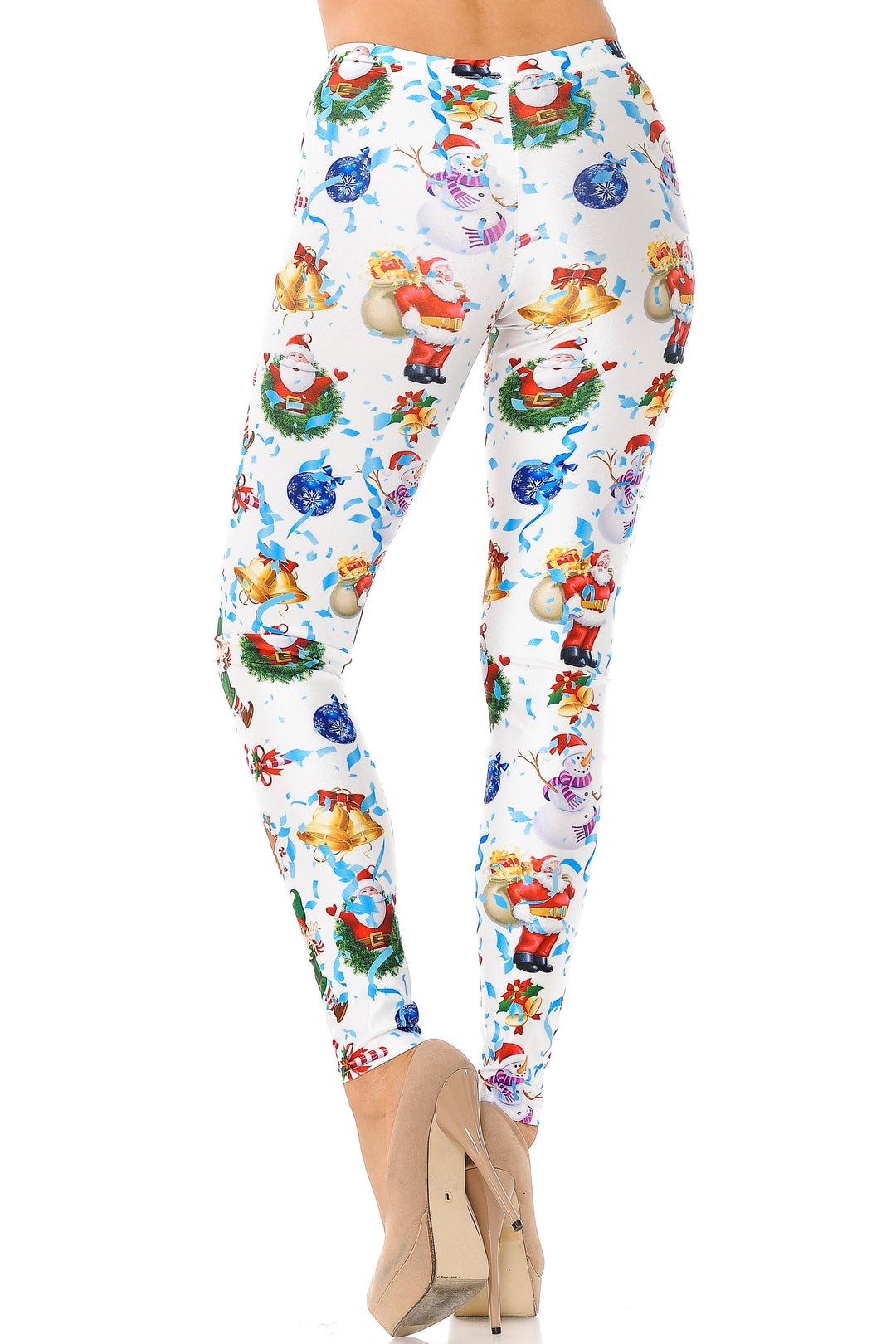 Wholesale White Wonderful Festive Christmas Plus Size Leggings