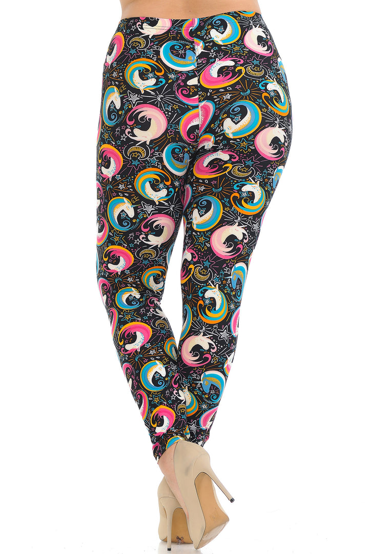 Wholesale Buttery Smooth Groovy Hip Unicorn Plus Size Leggings