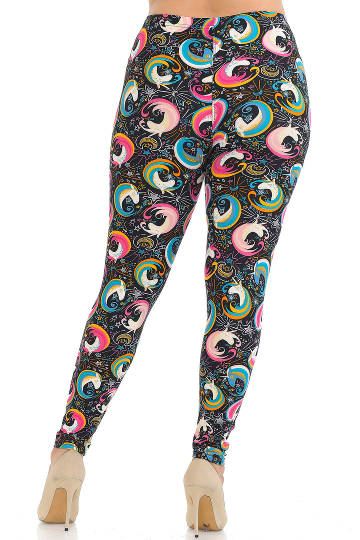 Wholesale Buttery Smooth Groovy Hip Unicorn Plus Size Leggings